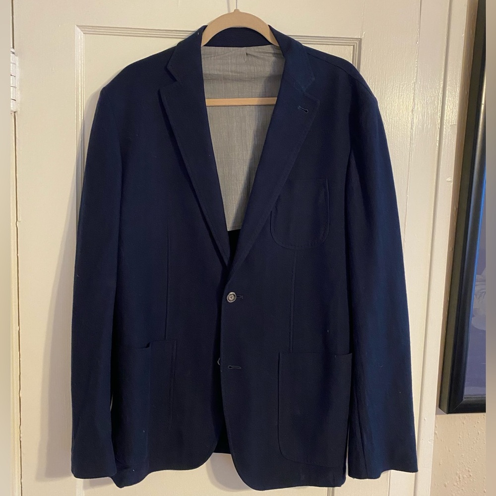 J Toor Navy Blue Comfort Blazer